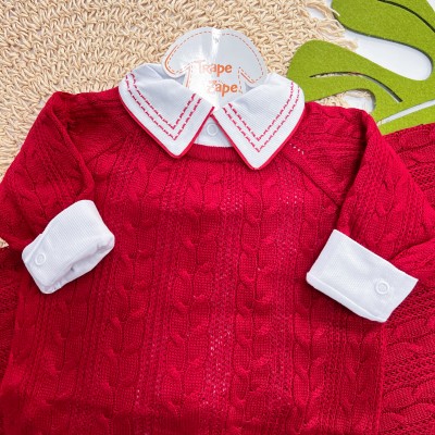 Saída de Maternidade Trança - Vermelho